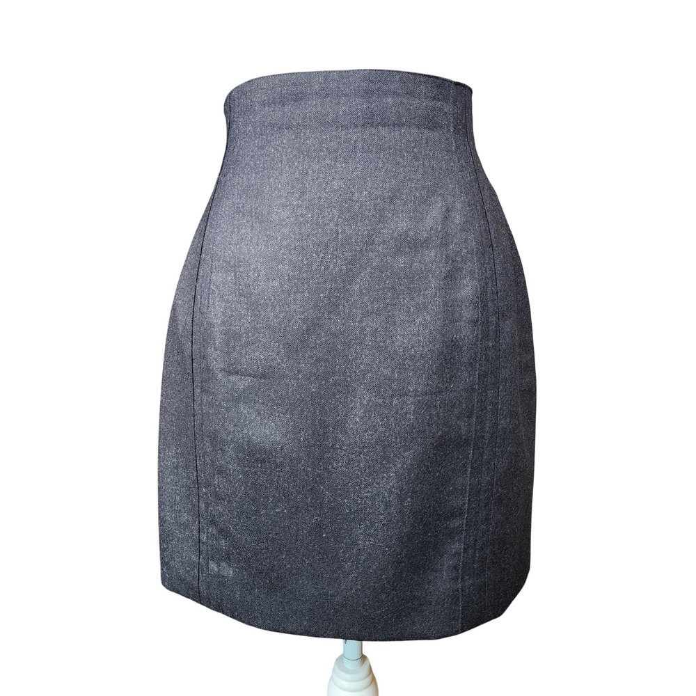 Eleanor P Brenner Vintage Wool Mini Pencil Skirt Womens 8 Gray Office Preppy 80s